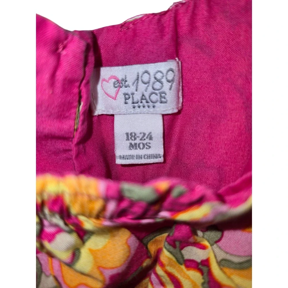 The Childrens Place Girls Pink Floral Paisley Tiered Cotton Dress 18-24‎ Months - Picture 3 of 5
